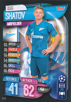 Oleg Shatov Zenit Petersburg 2019/20 Topps Match Attax CL #ZEN10